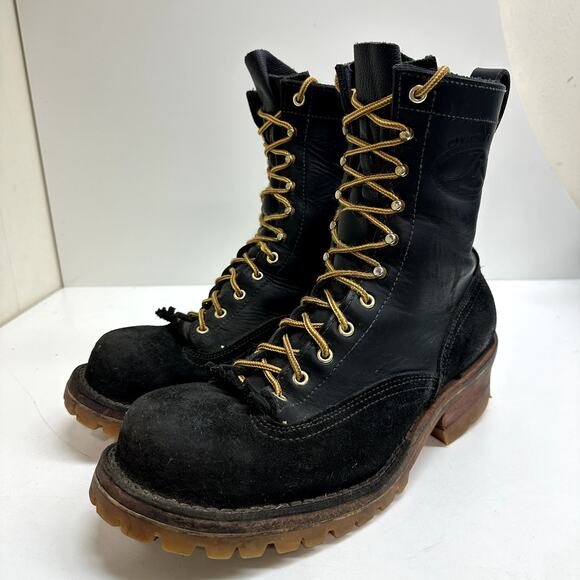 JK Boots Other - JK Boots Superduty (S) Safety Toe Black Leather / Suede Work Boots 9.5 Wide EE